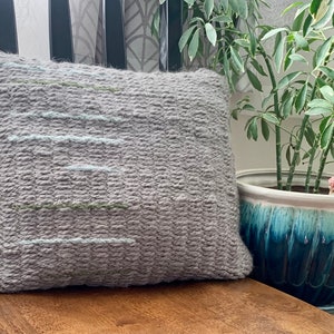 Handwoven Decorative Pillow - Earth colored lines