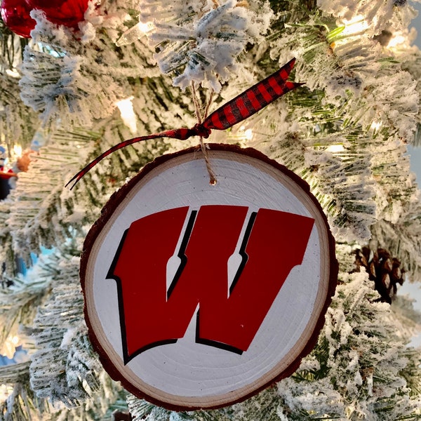 Wisconsin Logo Ornament | Wisconsin Ornament | Wisconsin Dachse | UW-Madison Ornament| UW Ornament