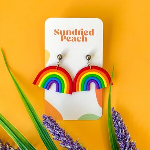 Rainbow Earrings | Hypoallergenic, Gay Pride Earrings, LGBTQ Jewelry, Rainbow Jewelry, Gay Pride Gift, LGBTQ+, Gifts for Her, Bright, Queer