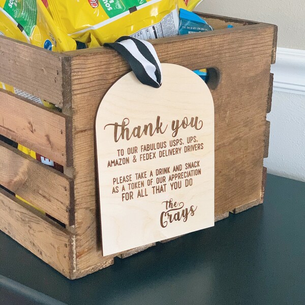 Personalized Thank You Tag for Delivery Drivers