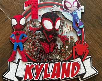 Spidey and his amazing friends 3D shaker cake topper / Spidey birthday party theme / Spiderman cake topper