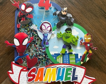 Spidey and his amazing friends 3D shaker cake topper / Spidey birthday party theme / Spiderman cake topper