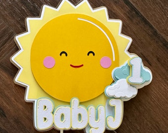 sunshine 3d cake topper/ Gender Reveal / sunshine party theme/ baby shower Cake topper / Baby theme / sun and clouds theme