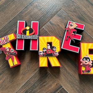 The Incredibles 3d letters / The incredibles birthday Paty/ The incredibles party theme/ The incredibles centerpiece