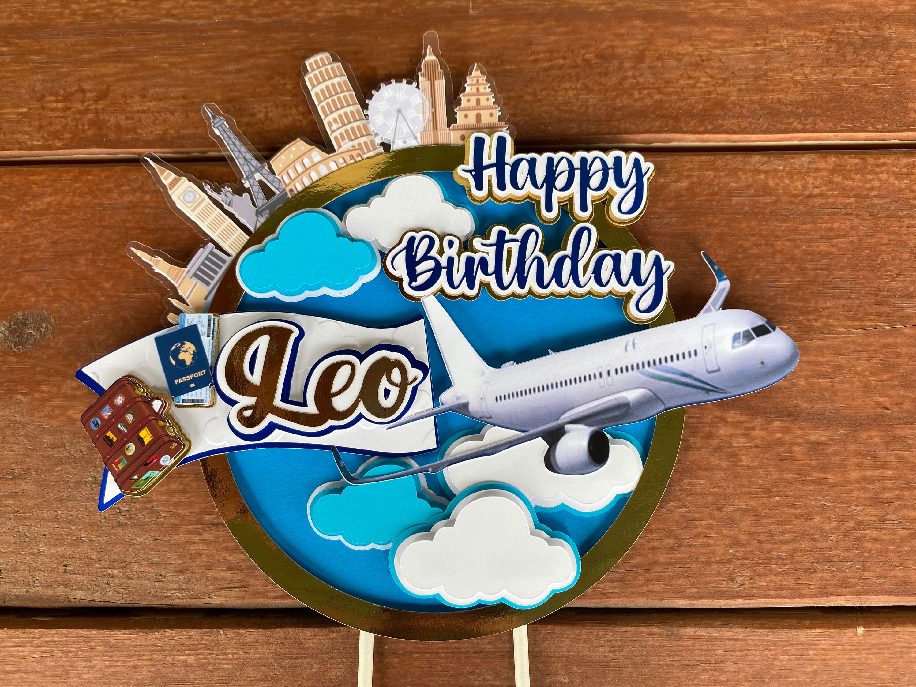 Travel 3d cake topper / Traveler party theme/ Passport party Etsy