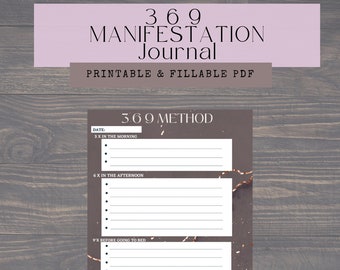 369 Manifestation Journal | Printable & Fillable PDF | 369 Method