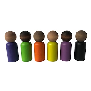 Halloween Multicultural Dolls | Wood Toys| Peg Dolls| Doll House| Montessori Toys| Peg Doll Family| Peg Doll Set| Waldorf