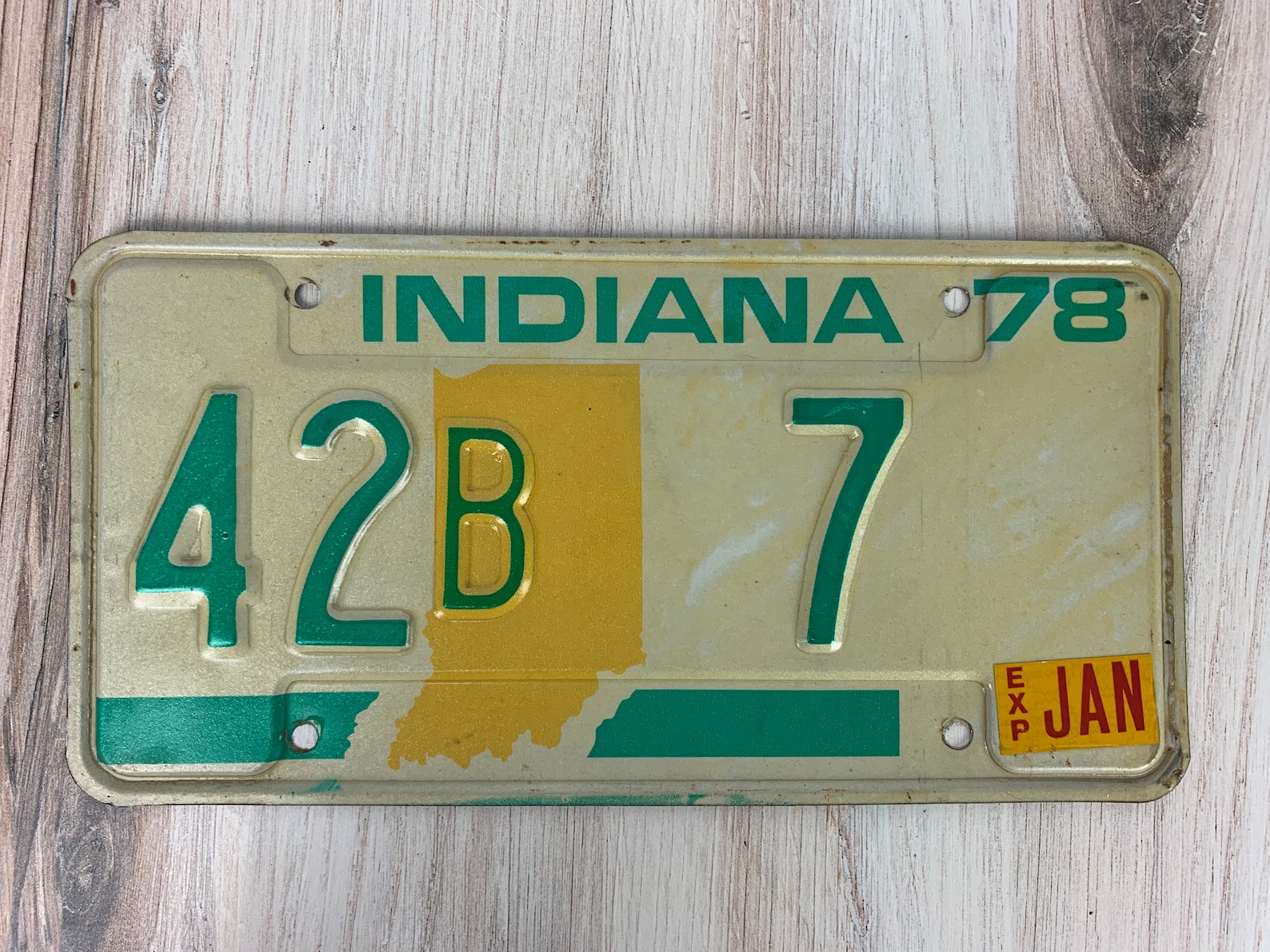 INDIANA 1978 License Plate Very Good Condition 42B7 Etsy