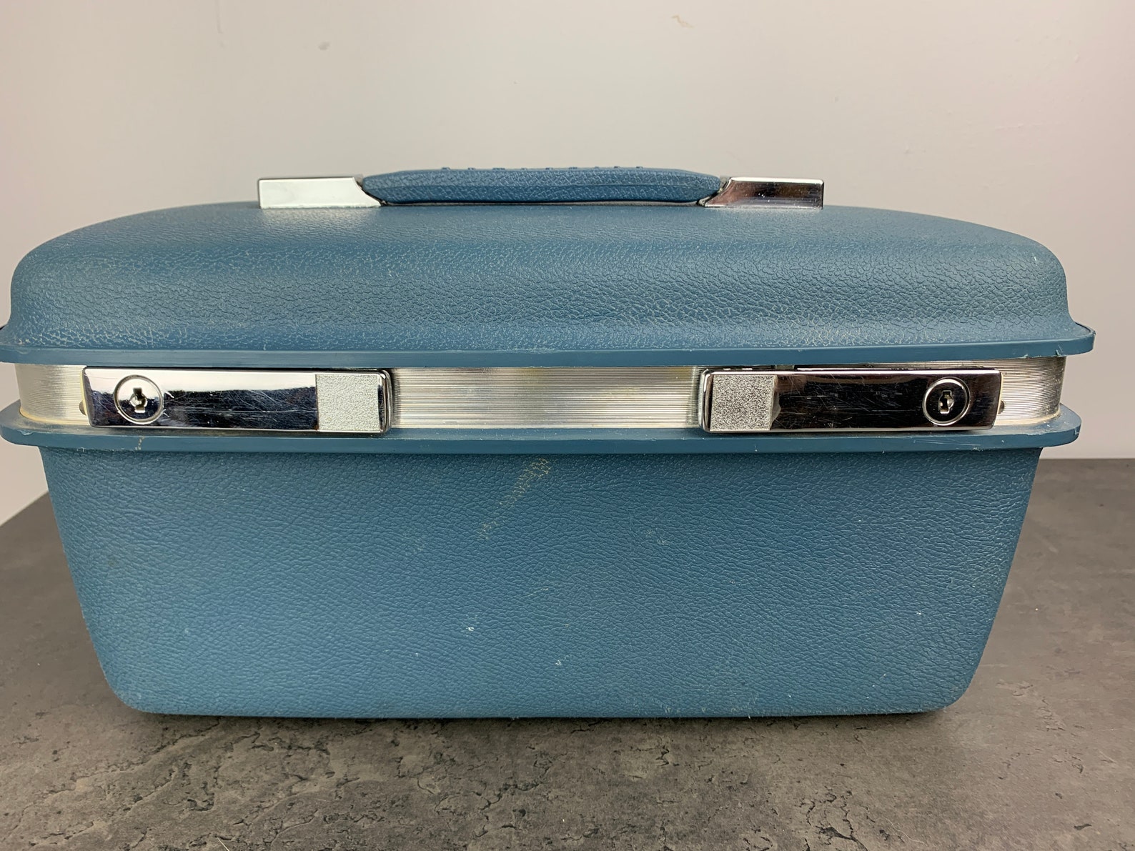 Vintage Dark Blue Samsonite Saturn Train Case con chiave Etsy