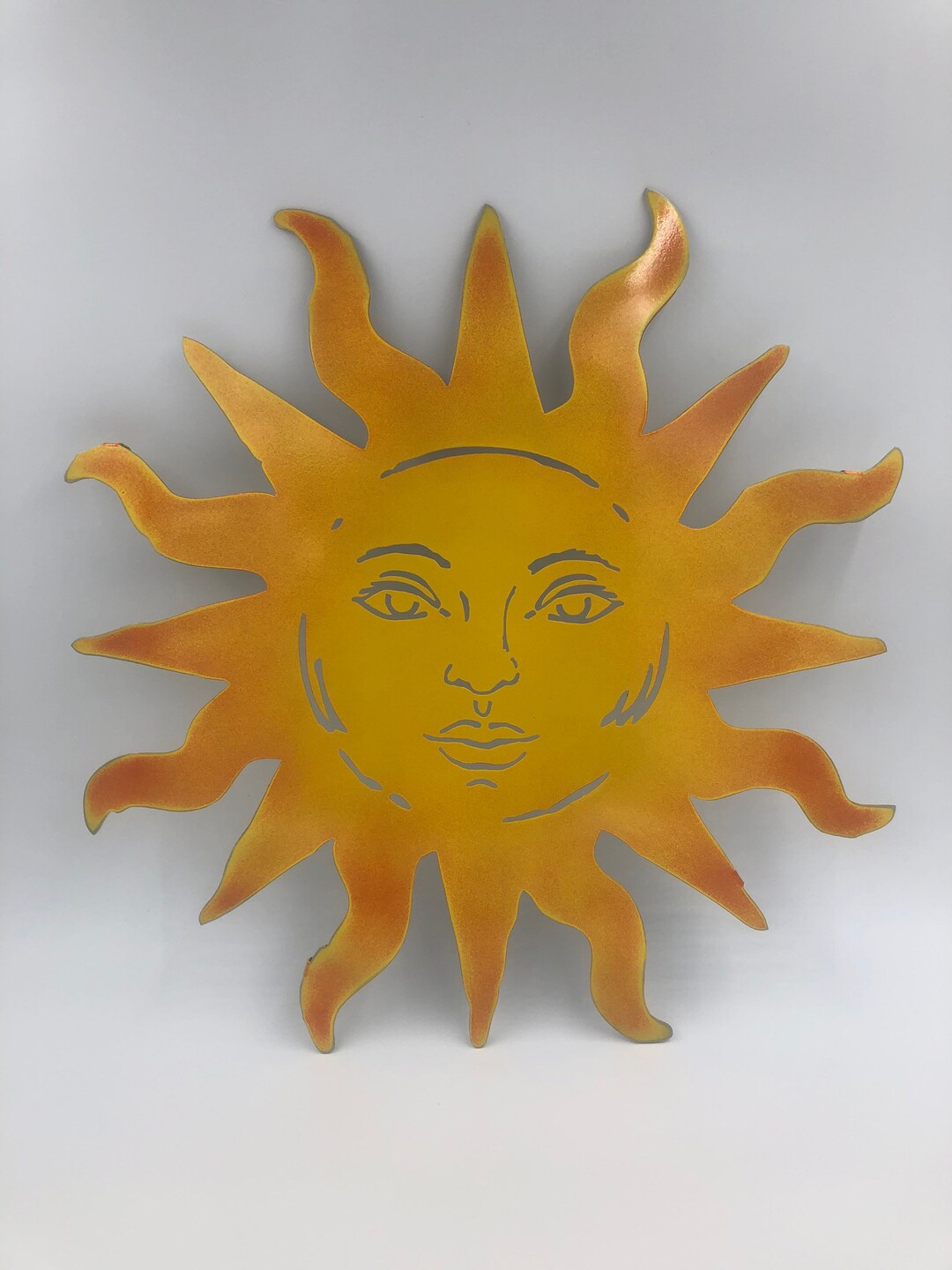 Sun Metal Art Metal Sun Wall Art Metal Sun Décor Smiling Etsy