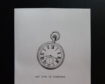 Timeless Love Typewritten Greeting Card | Love | Historical | Valentine's Day | Vintage Style Card | Typed on Antique Underwood Typewriter