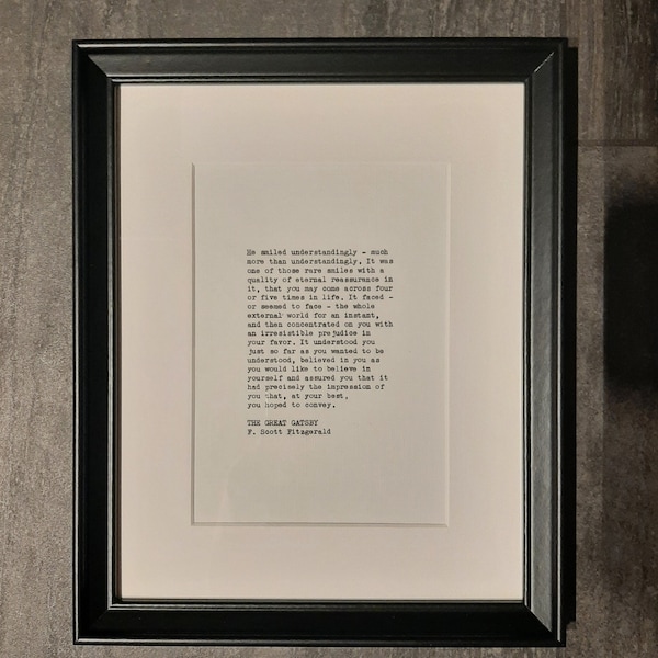 Bespoke Framed Typewritten Quote | Custom Text Art | Song Lyrics | TV Show Quotes | Literary Quotes | Poems | Graphic Word Art | Home Decor