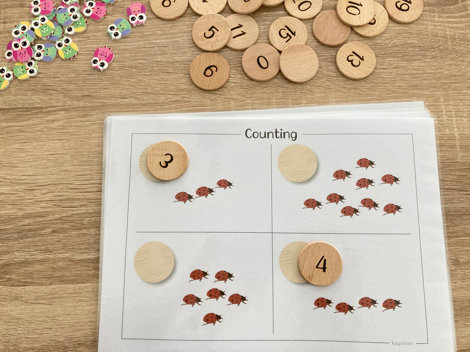 Wooden Number Discs Learning Numbers Math Waldorf | Etsy