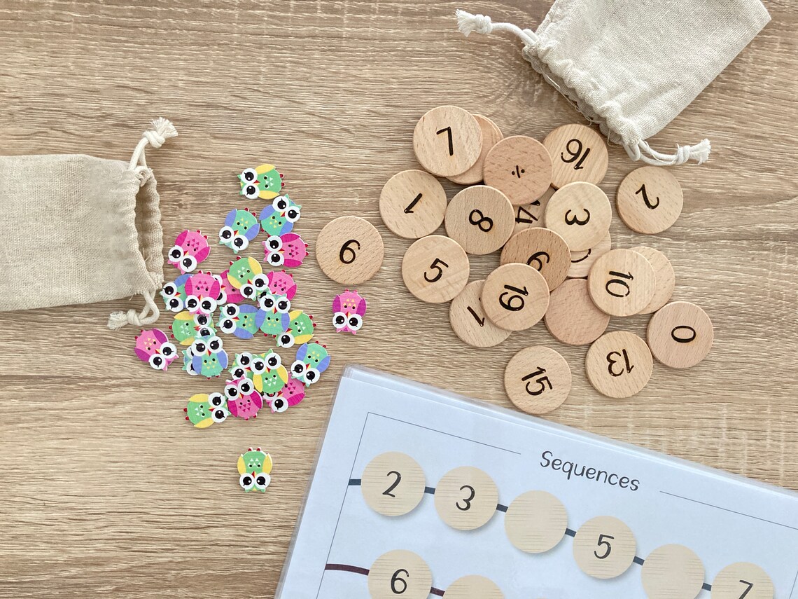 Wooden Number Discs Learning Numbers Math Waldorf Etsy