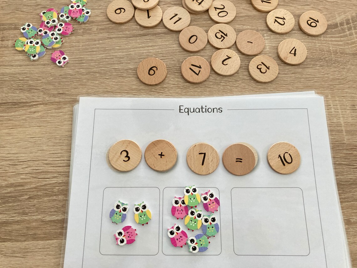 Wooden Number Discs Learning Numbers Math Waldorf Etsy