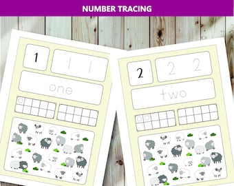 Number 1-20 Tracing Worksheet Printable | Counting | PreK Preschool Learning Materials | Homeschooling