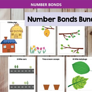 Number Bonds Learning Bundle Printables | Early Learning Math | Hands on learning | PreK Preschool Homeschool learning | Homeschooling