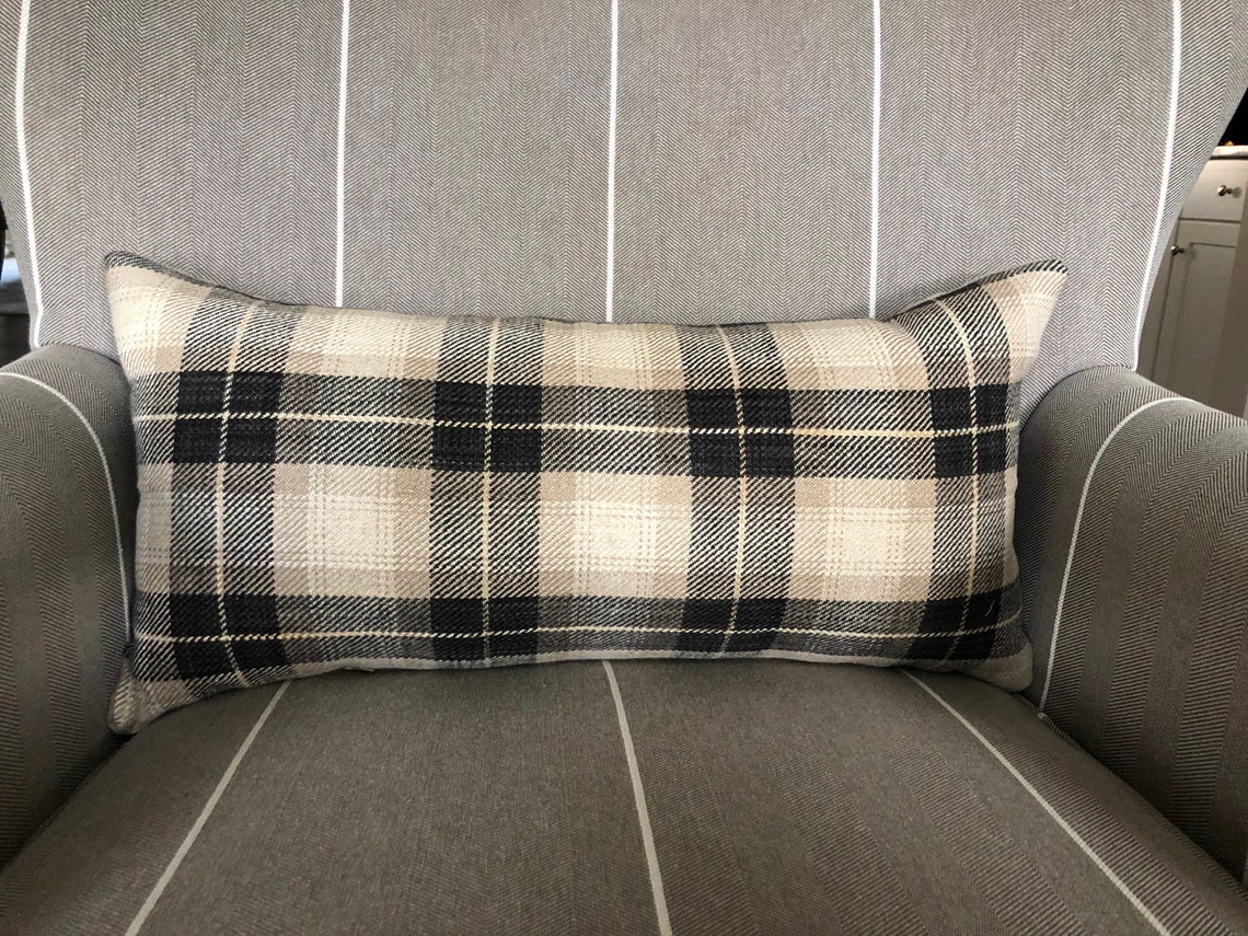 Plaid Lumbar Pillow Cover Etsy