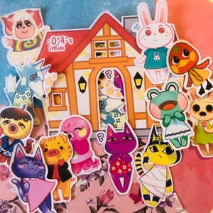 Boosters de 6 ou 12 stickers Animal crossing New Horizons, papier adhésif vinyle résistant à l'eau mignon scrapbooking autocollant
