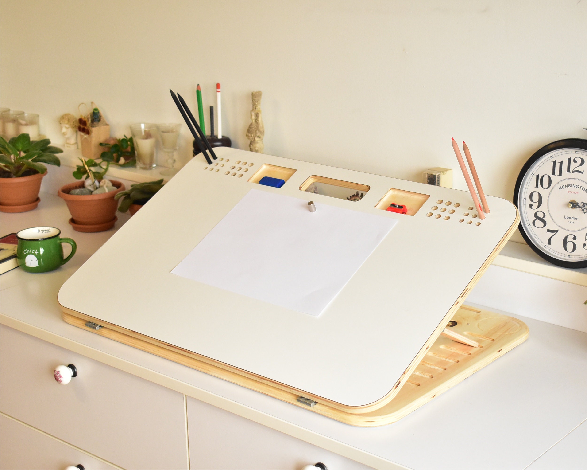 Drawing Board, Table Easel, Tabletop Easel A3 Wood Desktop