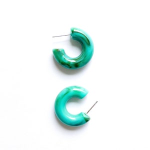Blue Teal Hoop Earrings | Lightweight Hoop Earrings | Hoop Earrings