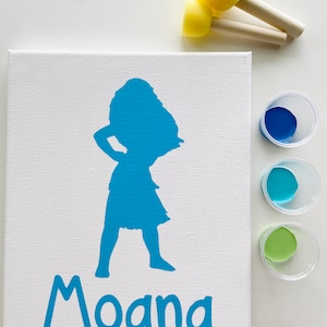 Disney Princess Moana Inspired DIY Painting Art Canvas Kit Personalized Gift for Kids / Toddlers