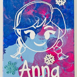 Disney Frozen Anna Inspired DIY Painting Art Canvas Kit Personalized Gift for Kids / Toddlers