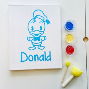 Disney Cute Donald Duck Inspired DIY Painting Art Canvas Kit Personalized Activity Gift for Kids / Toddlers