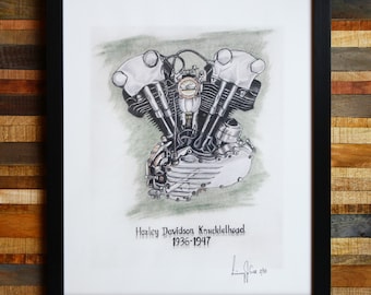 ハーレーダビッドソン・リアルイラスト原画 額装込 il_340x270.2616466498_cvjj.jpg