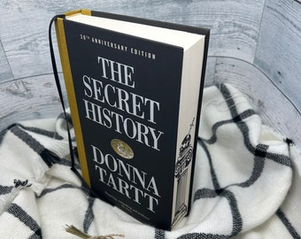 The Secret History- Donna Tart UK Hardback STENCILED custom book sprayed edges book lover gift