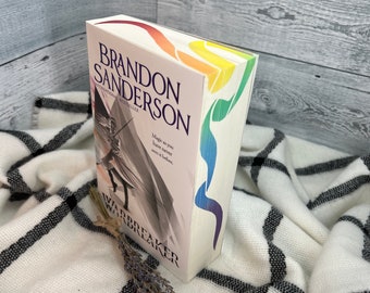 Warbreaker- Brandon Sanderson UK Paperback STENCILED custom book sprayed edges book lover gift