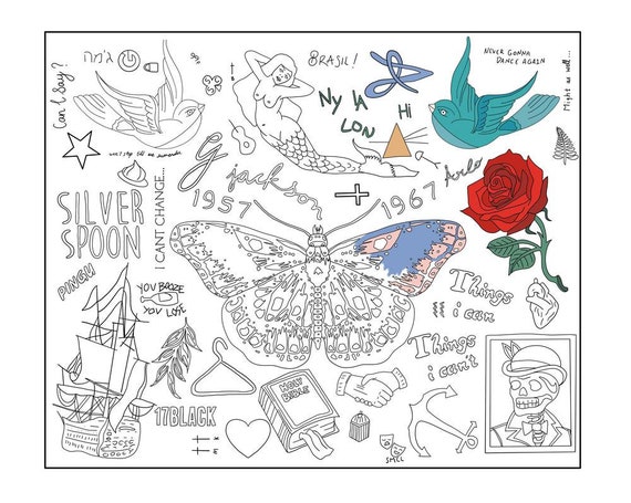 Harry Styles Tattoo libro para colorear descarga digital - Etsy México