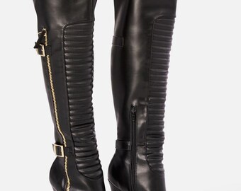 leather thigh boots uk