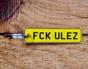 FCK ULEZ Llavero con matrícula personalizada Llavero Humor divertido Tendencias políticas