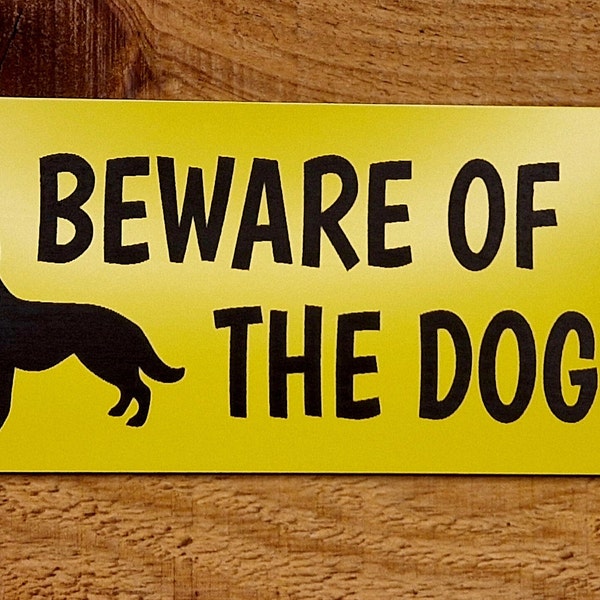 Panneau de signalisation de sécurité pour clôture murale « Attention au chien » pour l'extérieur personnalisé