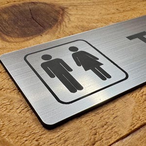 Stijlvol toiletdeurbord van acryl: zelfklevend | Aangepaste toiletsignalisatie voor thuis en op het werk
