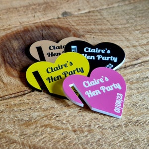 Personalised Wedding Favour Glass Topper ** PACK OF 5 ** Seating Plan Hen Do Married Gifts for Her Wine Glass Charm