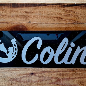 Horse Name Stable Door Sign | Your Equine&#39;s Name Engraved and Painted into High Quality Acrylic | Durable and Weatherproof Multiple Designs