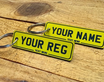 Custom Laser Engraved UK Number Plate Keyring/Keychain – Personalised Car Key Fobs – Unique Gift for Car Enthusiasts