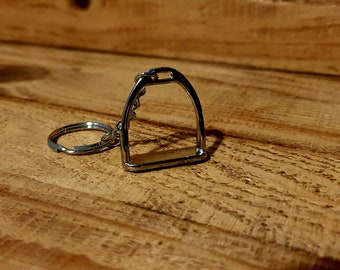 Stirrup Keyring Pendant Keys Metal Acrylic Gift Him Her Equine Horses Equestrian Riding Tack Locker Farm Animal Luck Charm Jewellery