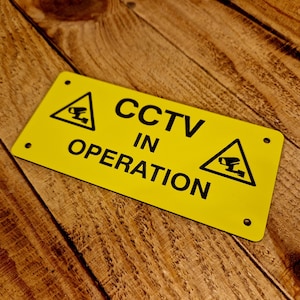 CCTV Warning Safety Outside Outdoor Sign Weatherproof Acrylic Adhesive Wall Sign Farm Shop Store Deterrent