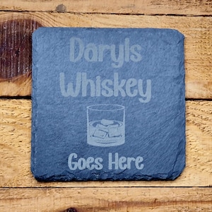 Personalised Slate Whiskey Coaster Grandad Gifts Coasters Gift for Him Her Family Husband Couples Grandpa Funny Coasters for Christmas Gift