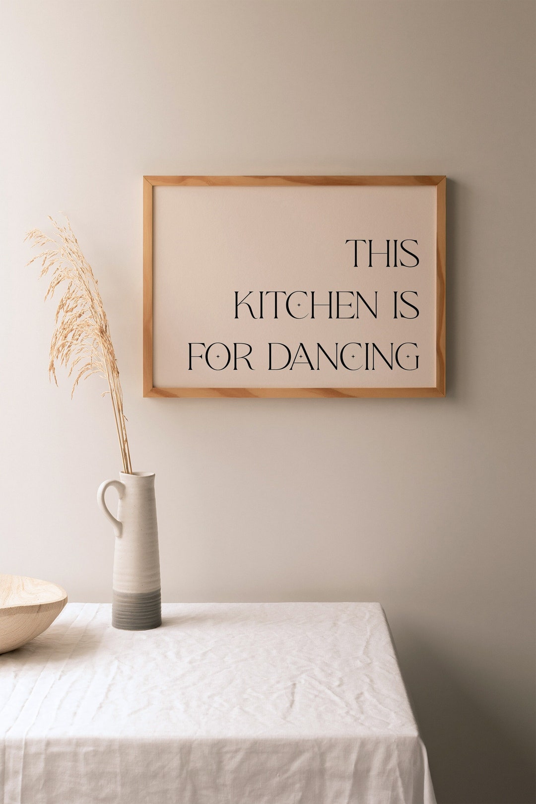 Funny Kitchen Art Horizontal Print, This Kitchen is for Dancing Sign, Printable Kitchen Quotes