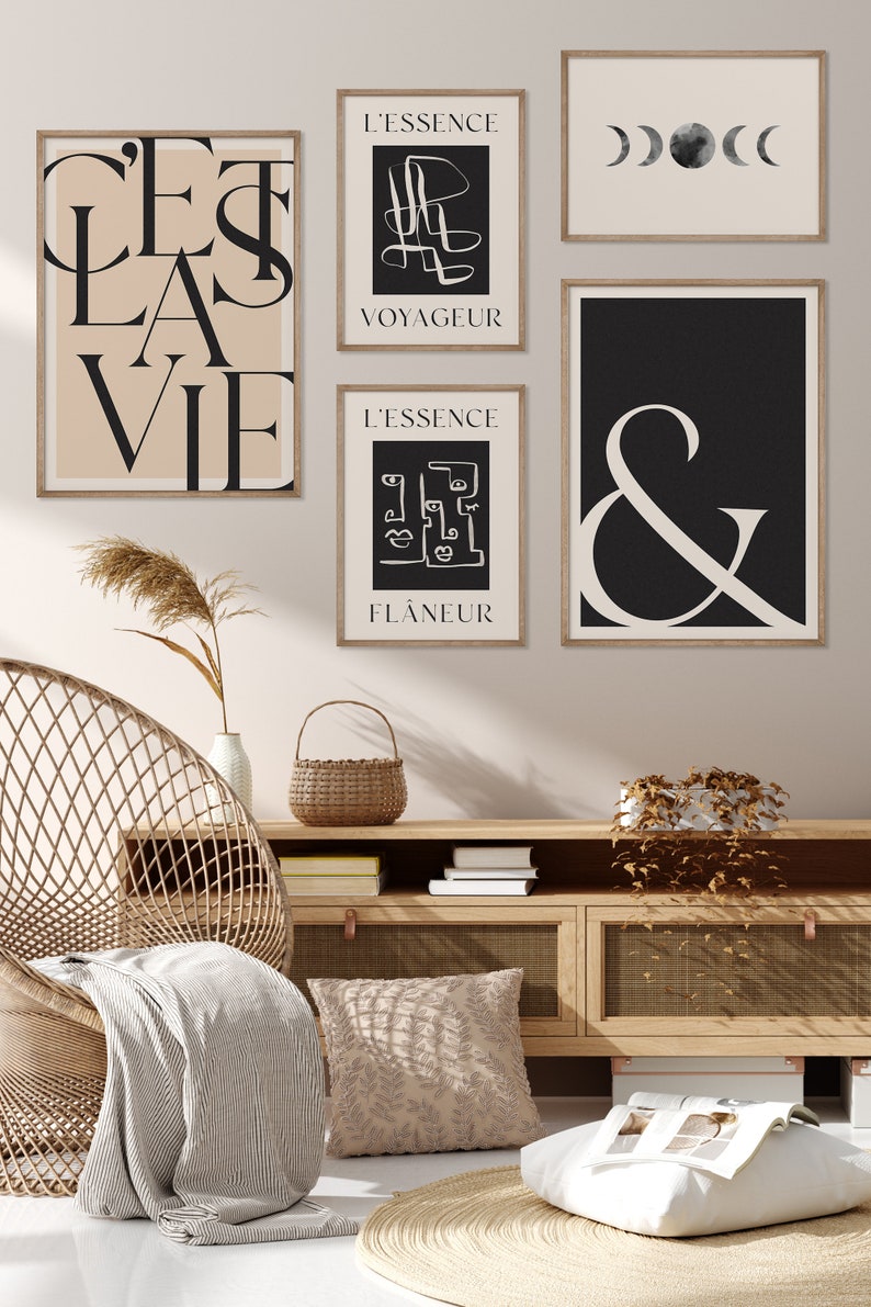 Ampersand Print Sign Mid Century Modern Typography Wall Art Etsy