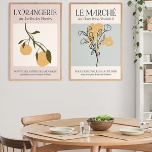 Kitchen Prints Set of 2 Vintage Food Posters, Paris Flower Market Fruits, French Wall Art, Paris Decor, Patisserie, Dining Room Printable image 6