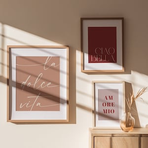 Phrase Wall Art, Italian Quote, Typography Print, Typographic Poster, Printable Valentine's Day Decor