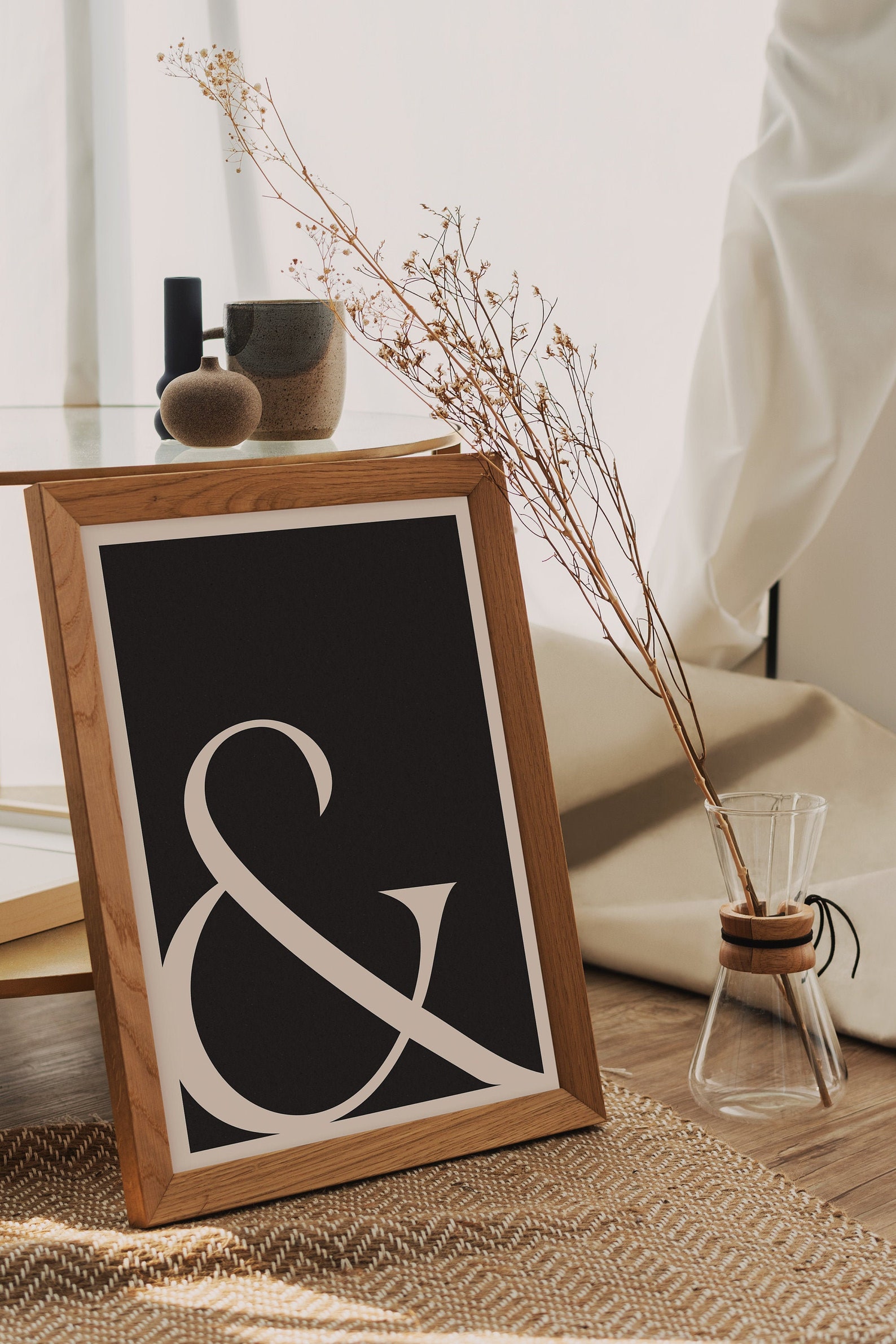 Ampersand Print Sign Mid Century Modern Typography Wall Art Etsy
