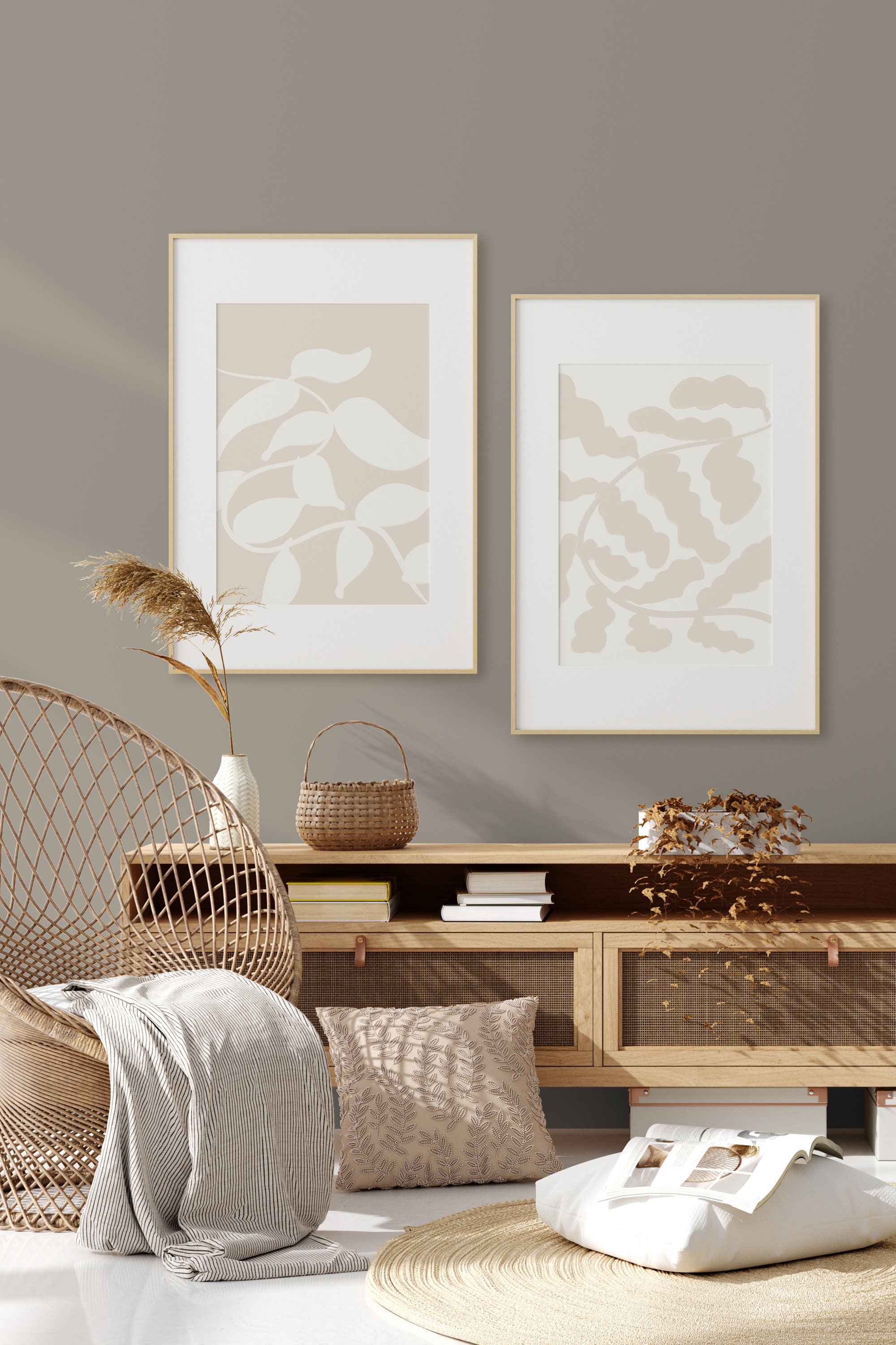 Wabi Sabi Wall Art Printable Set of 2 Prints Neutral Minimal - Etsy