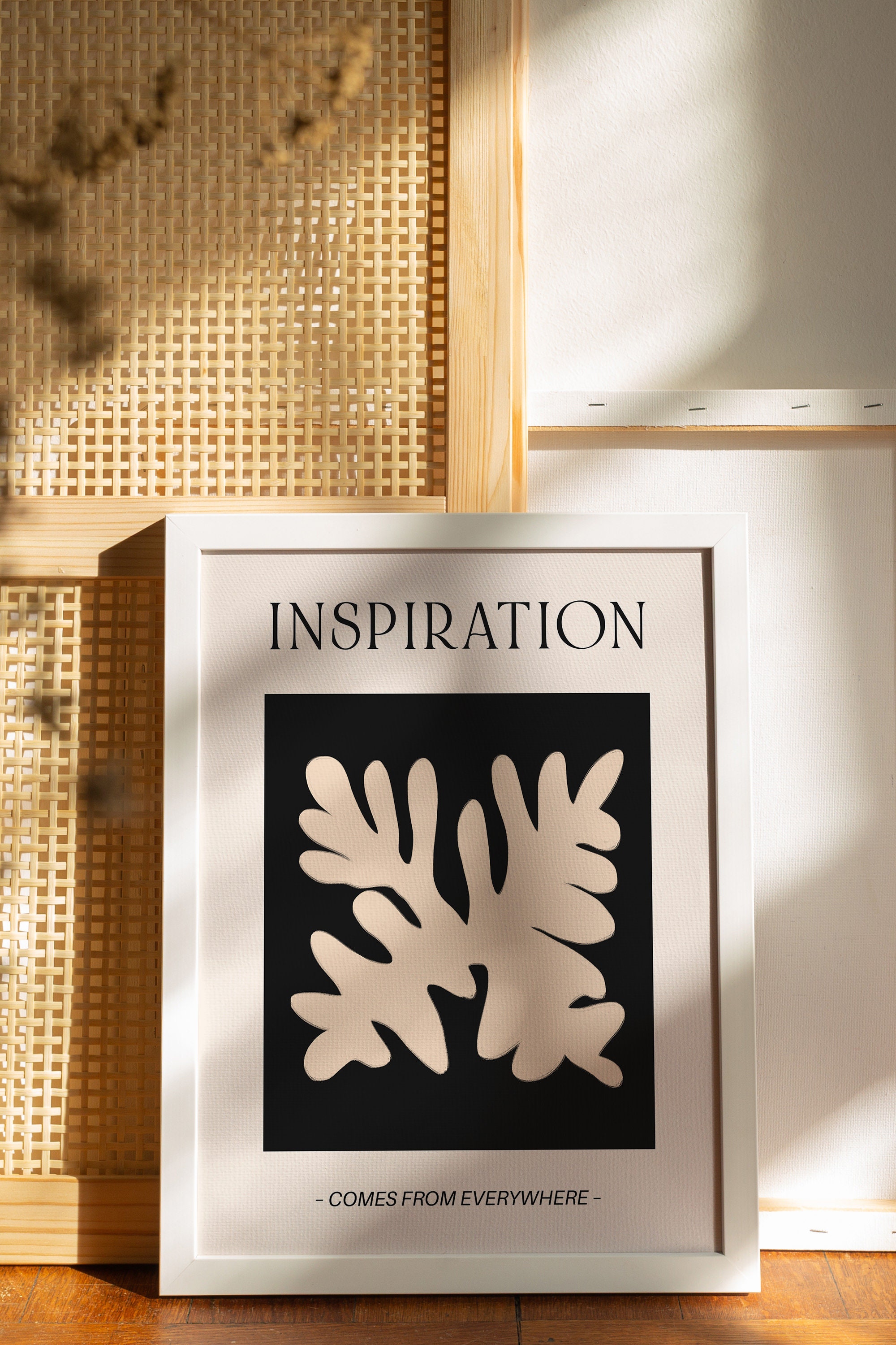 Mid Century Modern Office Wall Art Abstract Black Print Etsy