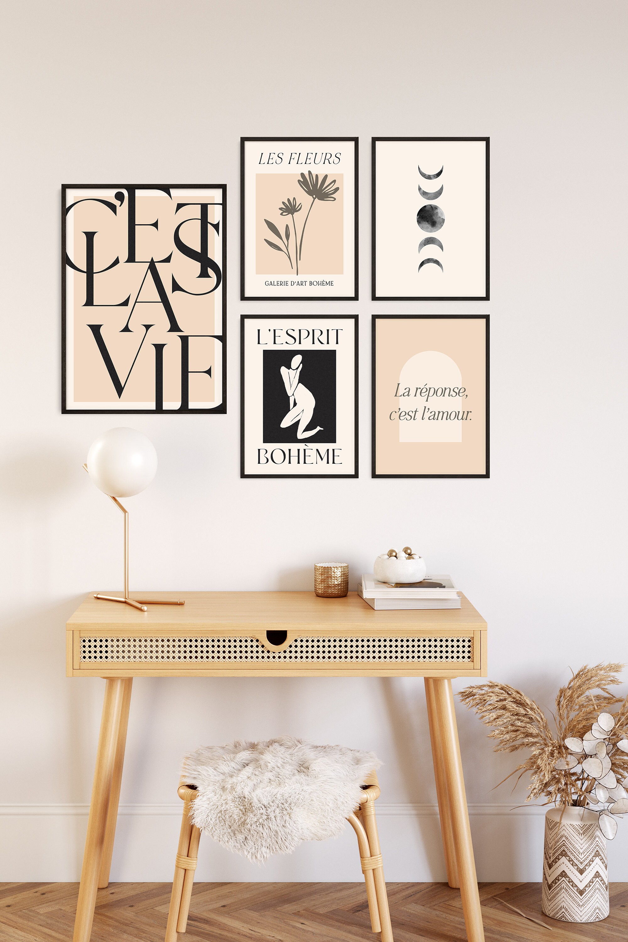 French Print Set Modern Gallery Wall Decor Neutral Art Prints | Etsy